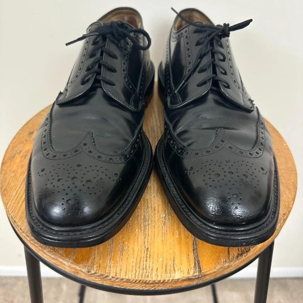 Church's Grafton Men 11 Derby Dress Shoes Black Leather Brogue Lace Up Oxford